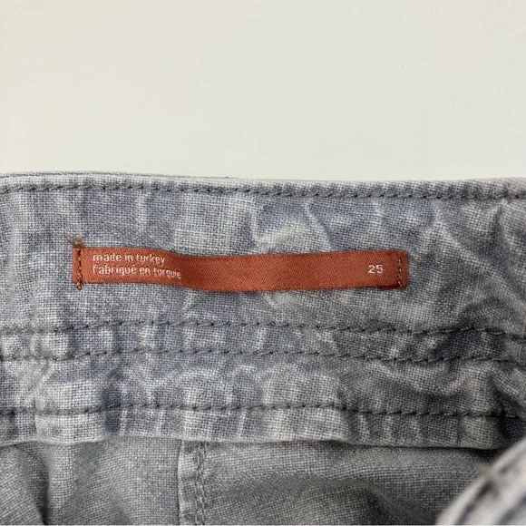 Anthropologie Pilcro Lace Up Back Denim Shorts Women's Size 25 Gray Stretch - Picture 9 of 13